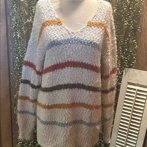 Cozy Multicolor Striped Women's Sweater